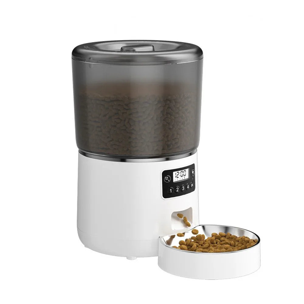 4L Smart Pet Feeder Stainless Steel Bowl Remote Control APP Control Feeder WIFI Enabled 9-Meal Dog Food Dispenser Home Use