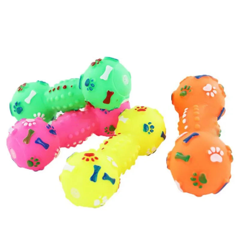 Plastic Bone Dog Toys Pet Cat Toy for Dogs Dumbbell Interactive Squeeze Squeaky Pet Chew Toy Pet Sound Dogs Toys