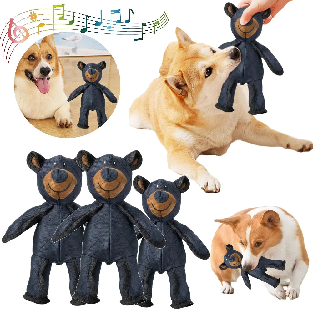 Pet Teddy Bear Soundmaking Toy Plush Interactive Dog Toys Grinding Cleaning Teeth Anti Bite Abreact Plaything Bear Pets Supplies