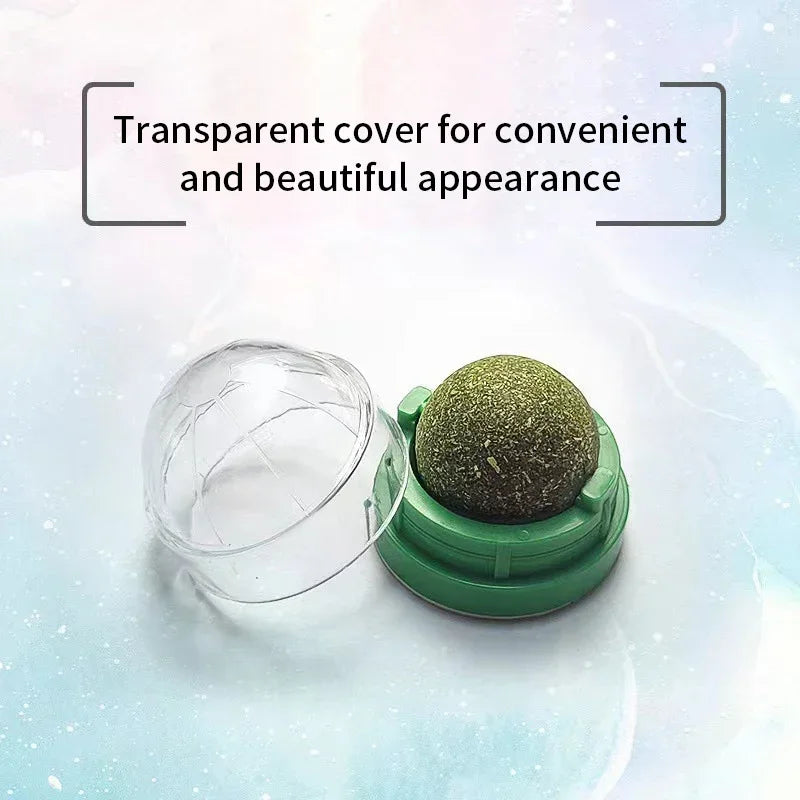 Cats Toys Cat Mint Ball Rotation Catnip Wall Ball Licking Snacks Freshen Breath Remove Hair Balls Pet Supplies Cats Accessories