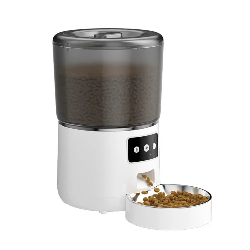 4L Smart Pet Feeder Stainless Steel Bowl Remote Control APP Control Feeder WIFI Enabled 9-Meal Dog Food Dispenser Home Use