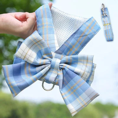 Dog Harness Vest Leash Set Lattice Puppy Dress Clothes For Small Dogs Collar Perro Adjustable Pets Clothing Chihuahua Bulldog XS