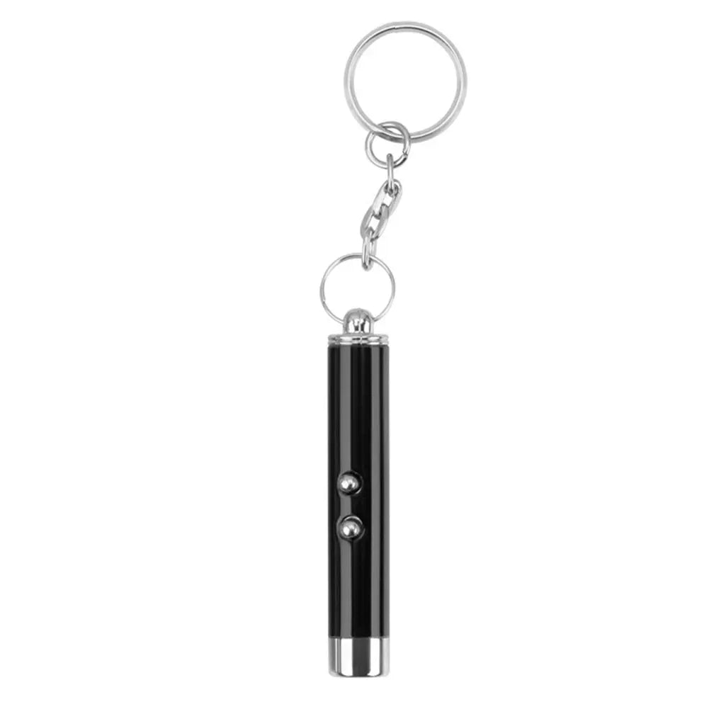 2-In-1 Cat Pet Toy Red Laser Light LED Pointer Pen Torch Interactive Training Pet Toy Pen Dog Toy Keyring 4mW Fun Toys Laser