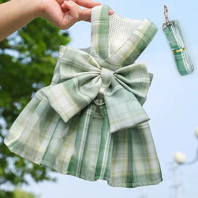 Dog Harness Vest Leash Set Lattice Puppy Dress Clothes For Small Dogs Collar Perro Adjustable Pets Clothing Chihuahua Bulldog XS