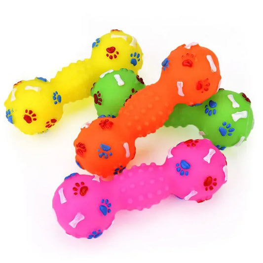 Plastic Bone Dog Toys Pet Cat Toy for Dogs Dumbbell Interactive Squeeze Squeaky Pet Chew Toy Pet Sound Dogs Toys