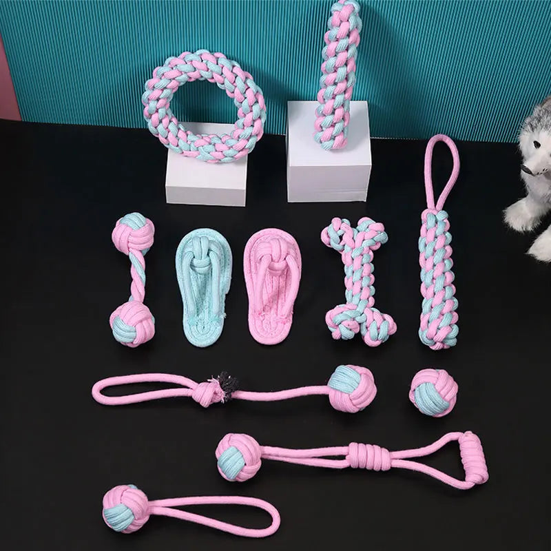 Dog Toy for Small Dogs Chew Toys Large Pet Accessories Grinding Teeth Cotton Rope Training Intelligence Ball Pupply Supplies