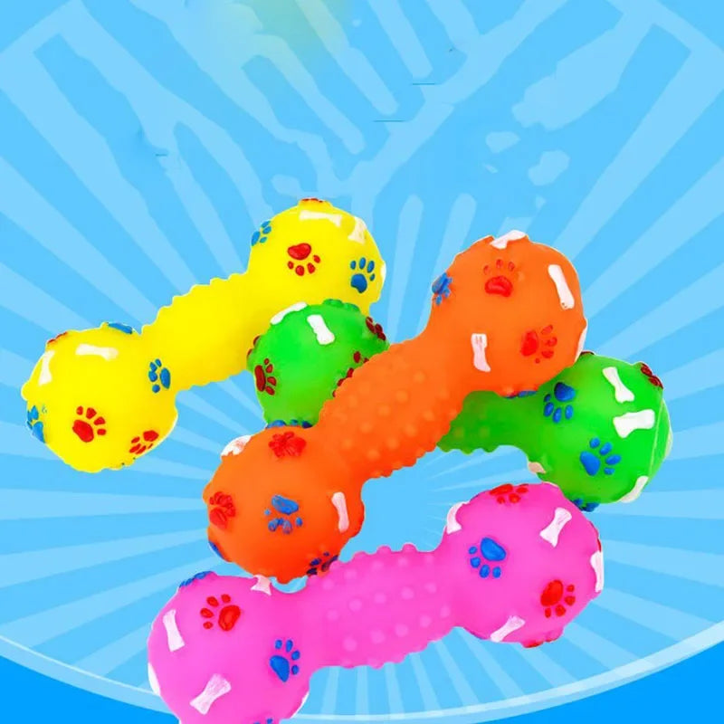 Plastic Bone Dog Toys Pet Cat Toy for Dogs Dumbbell Interactive Squeeze Squeaky Pet Chew Toy Pet Sound Dogs Toys