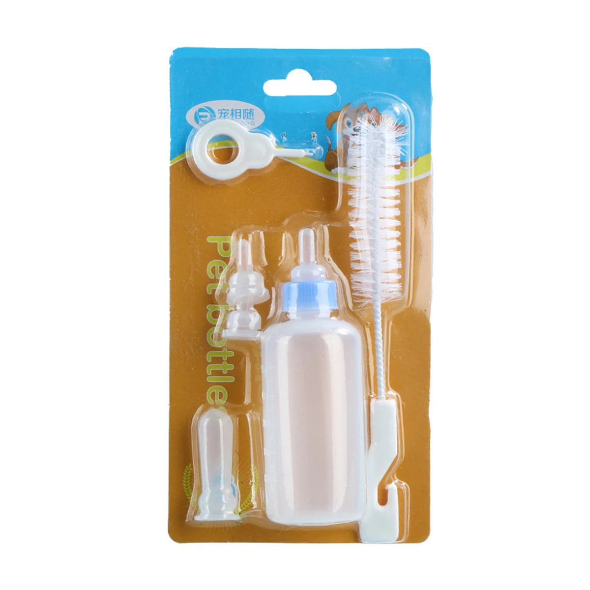 1 Set 50cc Pet Cat Milk Bottle Dog Cat Silicone Milk Bottle Portable Kitten Feeding Drinking Water Milk Nursing Bottle Red/Blue