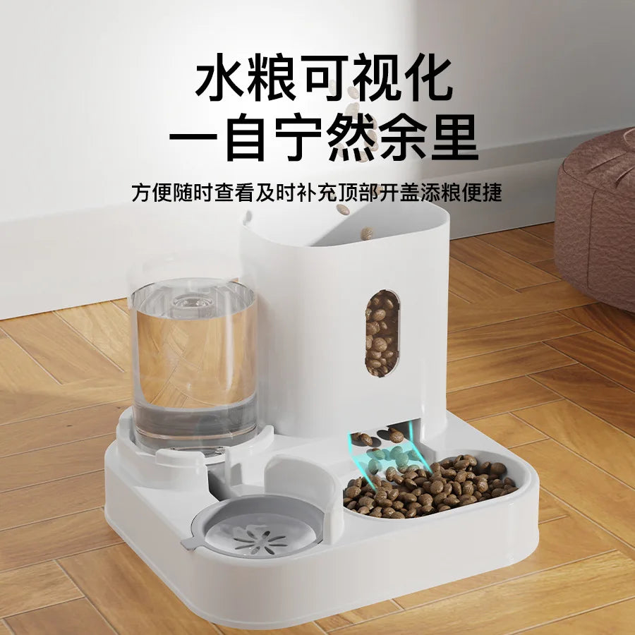 Automatic Pet Feeder and Waterer 2in1 Large Capacity Food Water Bowl for Cats and Dogs Smart Dispenser with Timer