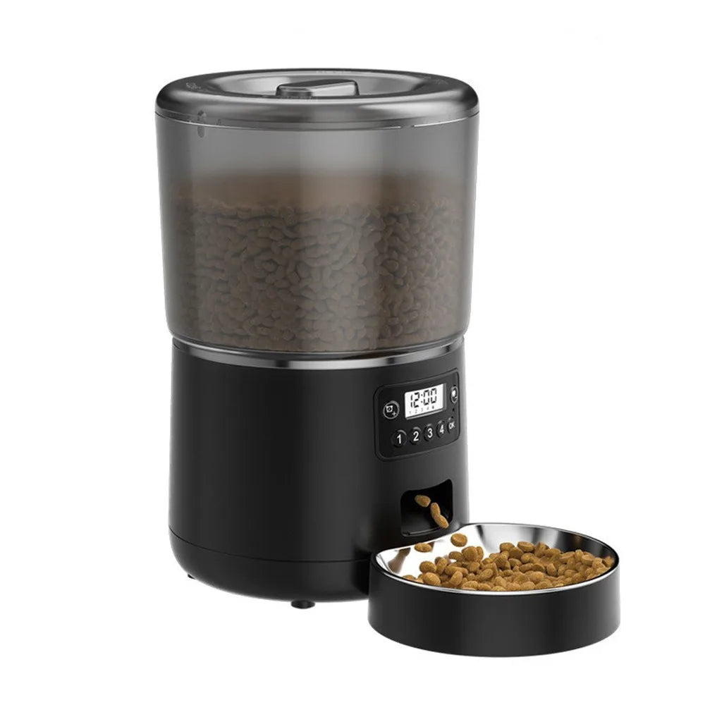 4L Smart Pet Feeder Stainless Steel Bowl Remote Control APP Control Feeder WIFI Enabled 9-Meal Dog Food Dispenser Home Use