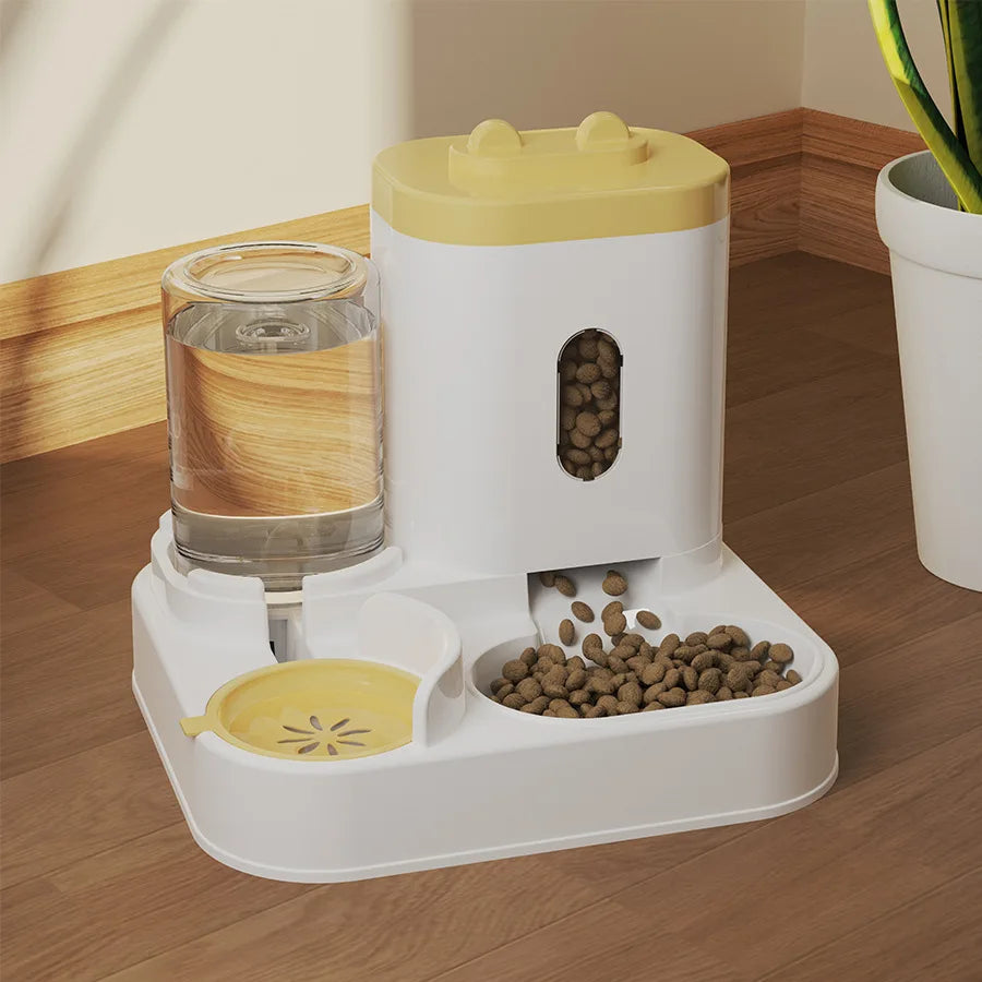 Automatic Pet Feeder and Waterer 2in1 Large Capacity Food Water Bowl for Cats and Dogs Smart Dispenser with Timer