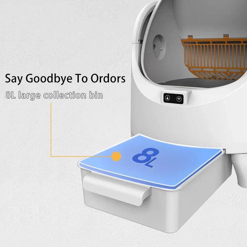 Smart Cat Litter Box With WIFI Control Automatic Self-Cleaning Semi Closed Cat Litter Box Easy to Clean Cat Toilet Pet Supplies