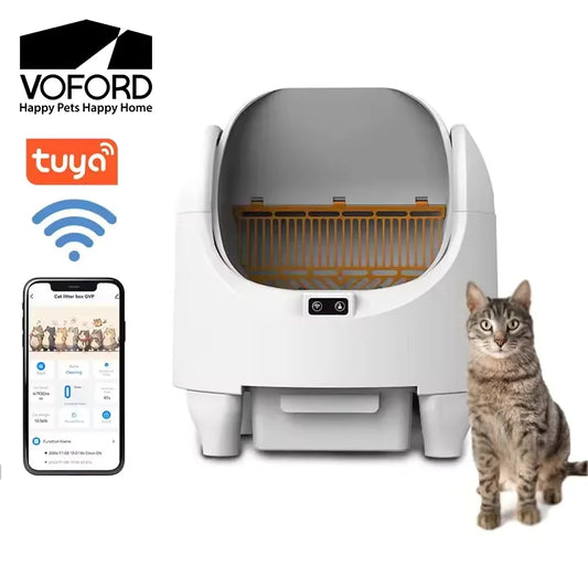 Smart Cat Litter Box With WIFI Control Automatic Self-Cleaning Semi Closed Cat Litter Box Easy to Clean Cat Toilet Pet Supplies