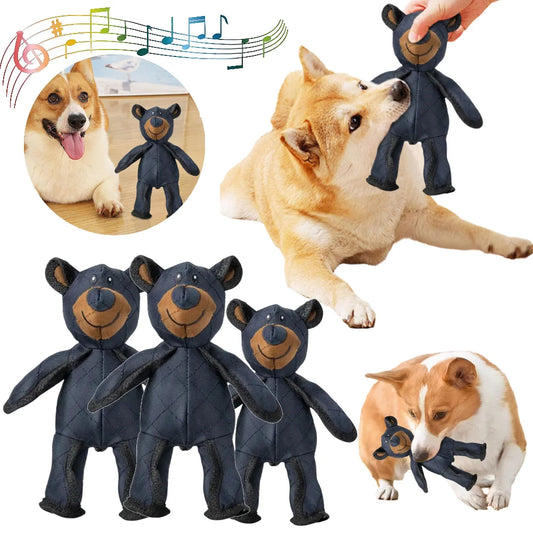 Pet Teddy Bear Soundmaking Toy Plush Interactive Dog Toys Grinding Cleaning Teeth Anti Bite Abreact Plaything Bear Pets Supplies