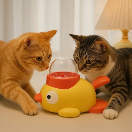 ‌"Interactive Pet Feeder Toy | Slow-Feed Duck Design for Dogs/Cats, Durable BPA-Free Plastic (Skill Training, Anti-Boredom)"