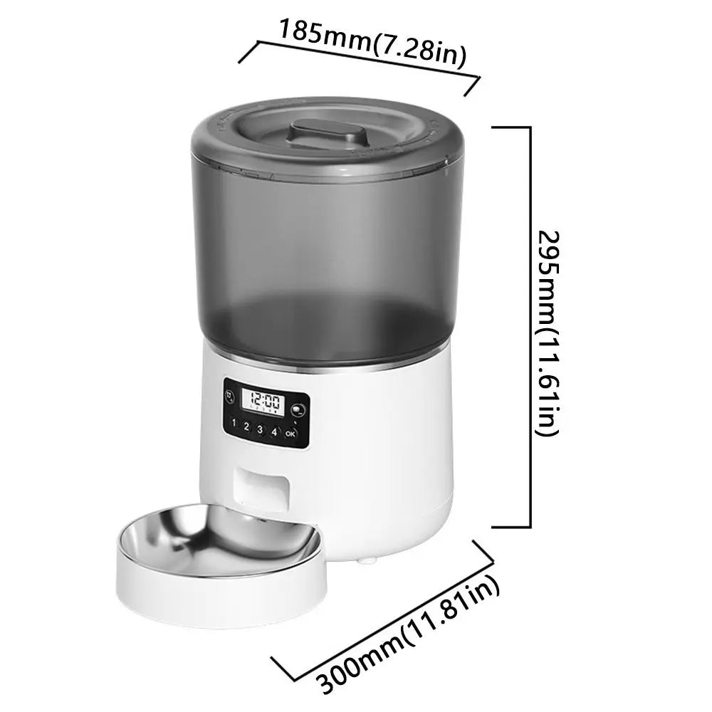 4L Smart Pet Feeder Stainless Steel Bowl Remote Control APP Control Feeder WIFI Enabled 9-Meal Dog Food Dispenser Home Use