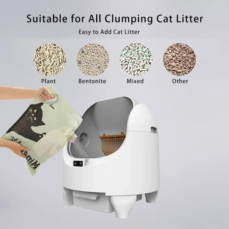 Smart Cat Litter Box With WIFI Control Automatic Self-Cleaning Semi Closed Cat Litter Box Easy to Clean Cat Toilet Pet Supplies