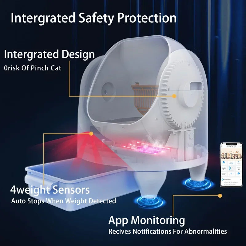 Smart Cat Litter Box With WIFI Control Automatic Self-Cleaning Semi Closed Cat Litter Box Easy to Clean Cat Toilet Pet Supplies