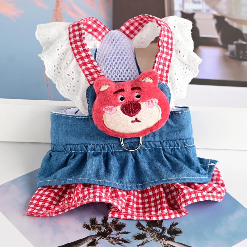 Lace Pet Apparel Harness Dresses For Little Small Dogs Puppy Animal Princess Bichon Pomeranian Summer Autumn Cat Denim Skirts