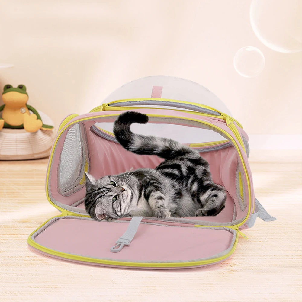 Pet Cat Carrying Bag Space Backpacks Breathable Portable Transparent Backpack Puppy Dog Transport Carrier Space Capsule Bags