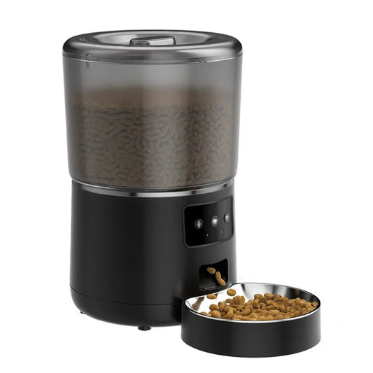 4L Smart Pet Feeder Stainless Steel Bowl Remote Control APP Control Feeder WIFI Enabled 9-Meal Dog Food Dispenser Home Use