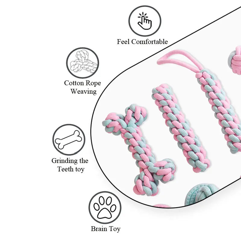 Dog Toy for Small Dogs Chew Toys Large Pet Accessories Grinding Teeth Cotton Rope Training Intelligence Ball Pupply Supplies