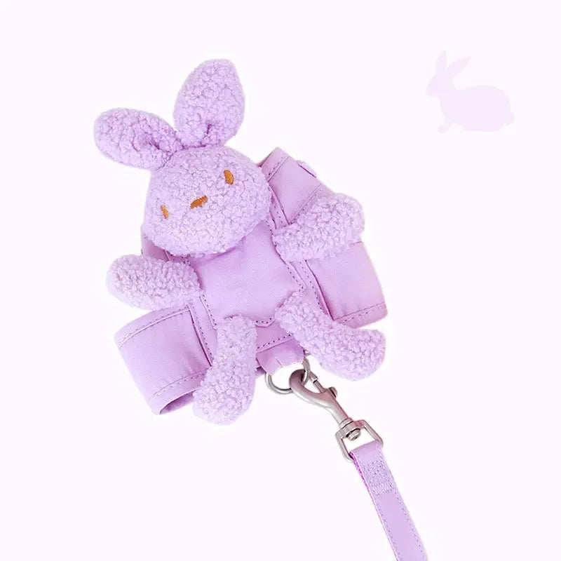 Cute Plush Bunny Chest Strap Vest Dog Traction Rope Walking Dog Rope Dog Chain Strap Puppy Small Dog Cat Supplies Dog Collar