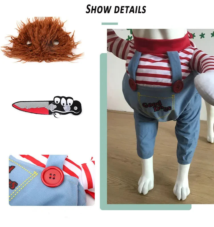 Dog Costumes Funny Pet Clothes Adjustable Dog Cosplay Costume Sets Novelty Clothing For Medium Large Dogs