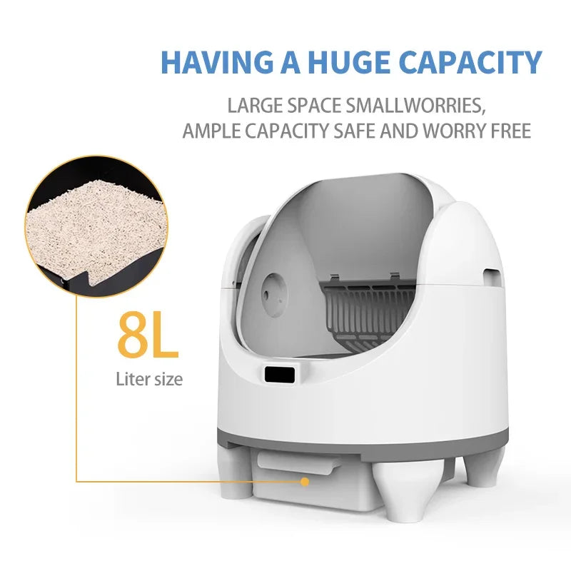 Smart Cat Litter Box With WIFI Control Automatic Self-Cleaning Semi Closed Cat Litter Box Easy to Clean Cat Toilet Pet Supplies