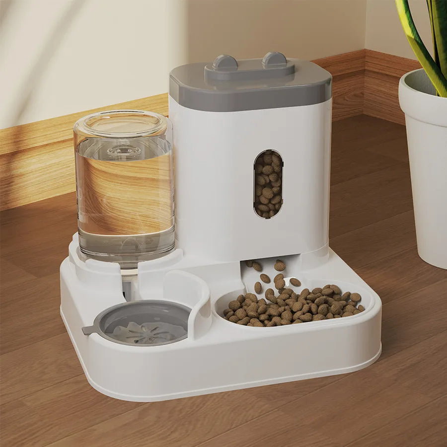 Automatic Pet Feeder and Waterer 2in1 Large Capacity Food Water Bowl for Cats and Dogs Smart Dispenser with Timer